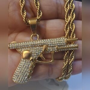 Men's Necklace Long Charm Necklaces Hip Hop Chain Boy Men Stainless Steel